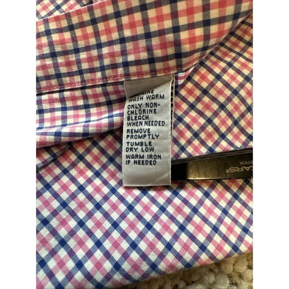 Ralph Lauren Short Sleeve Blue Plaid Men's Medium Button Up Shirt - Picture 5 of 7